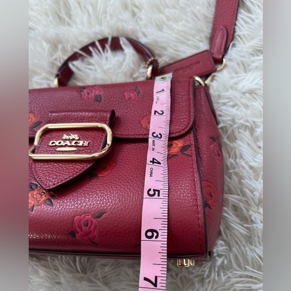 Coach Peony Print Morgan Top Handle Satchel - Picture 8 of 11